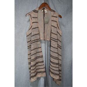 Anthropologie Moth Striped Knit Waterfall Vest S/M
